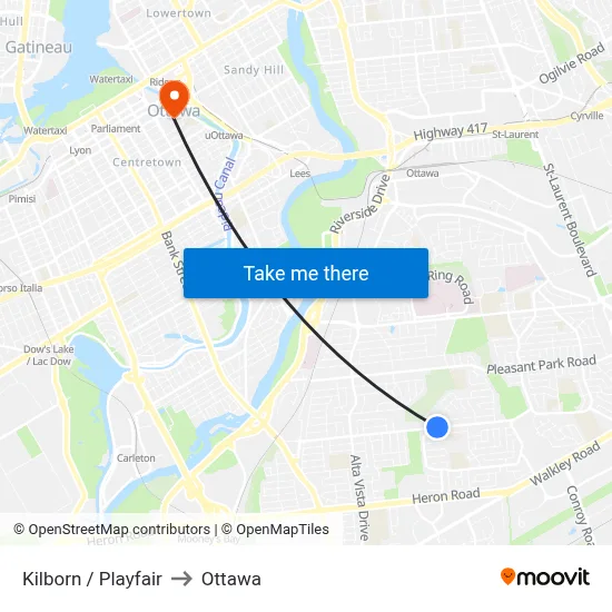 Kilborn / Playfair to Ottawa map