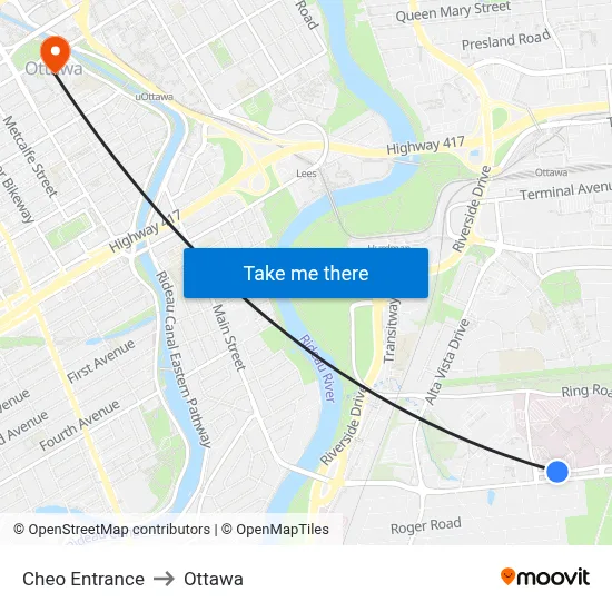 Cheo Entrance to Ottawa map