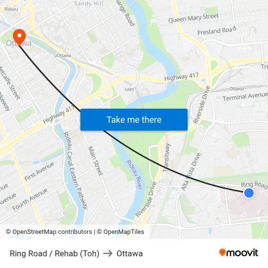 Ring Road / Rehab (Toh) to Ottawa map