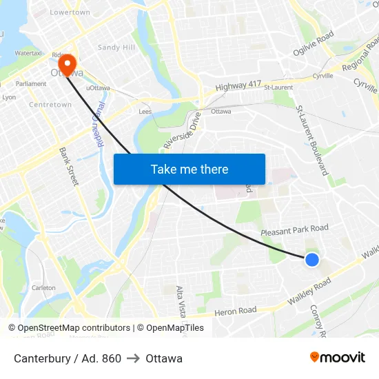Canterbury / Ad. 860 to Ottawa map