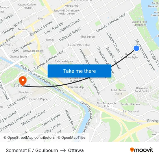 Somerset E / Goulbourn to Ottawa map