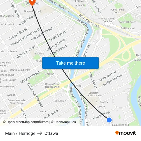 Main / Herridge to Ottawa map
