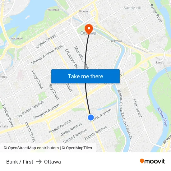 Bank / First to Ottawa map