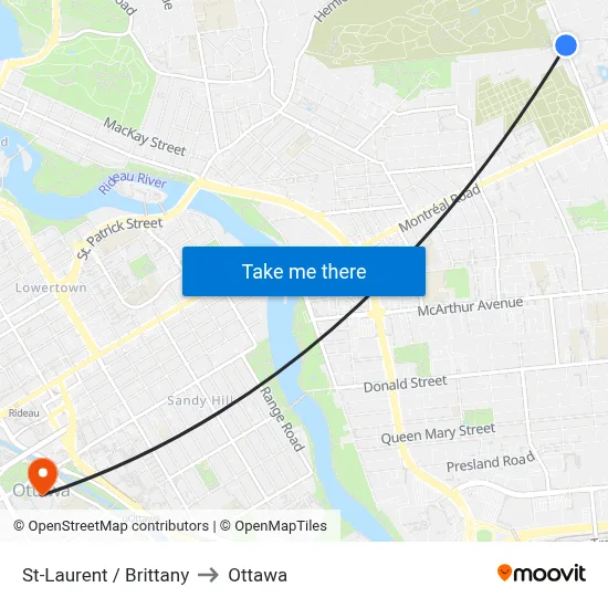 St-Laurent / Brittany to Ottawa map
