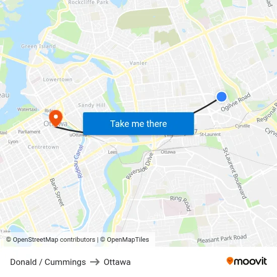 Donald / Cummings to Ottawa map