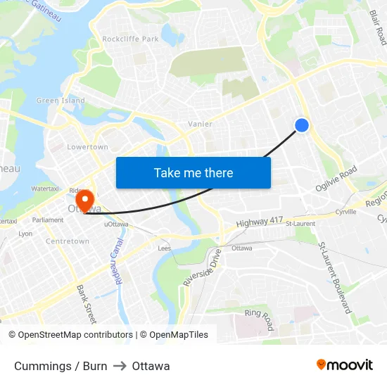 Cummings / Burn to Ottawa map
