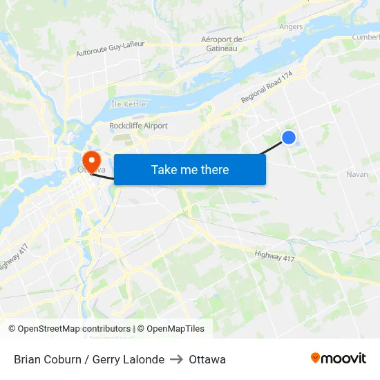 Brian Coburn / Gerry Lalonde to Ottawa map