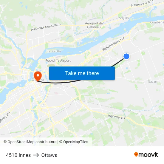 4510 Innes to Ottawa map