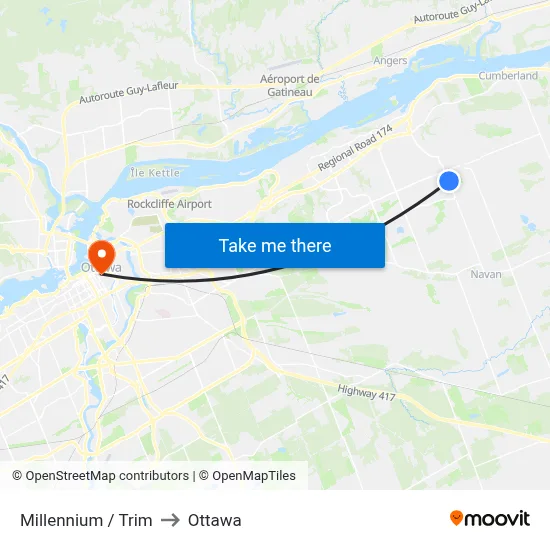 Millennium / Trim to Ottawa map