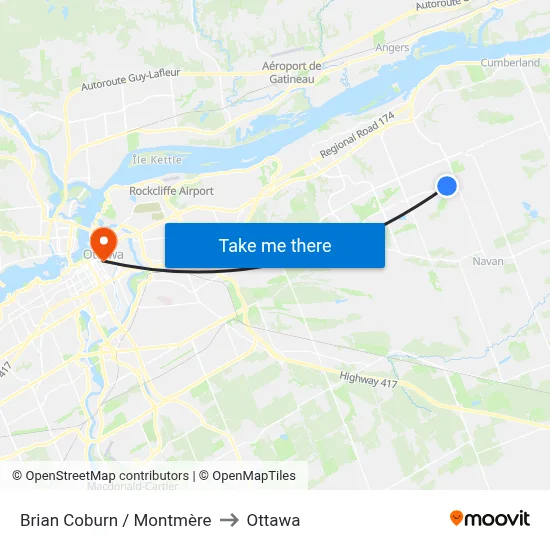Brian Coburn / Montmère to Ottawa map