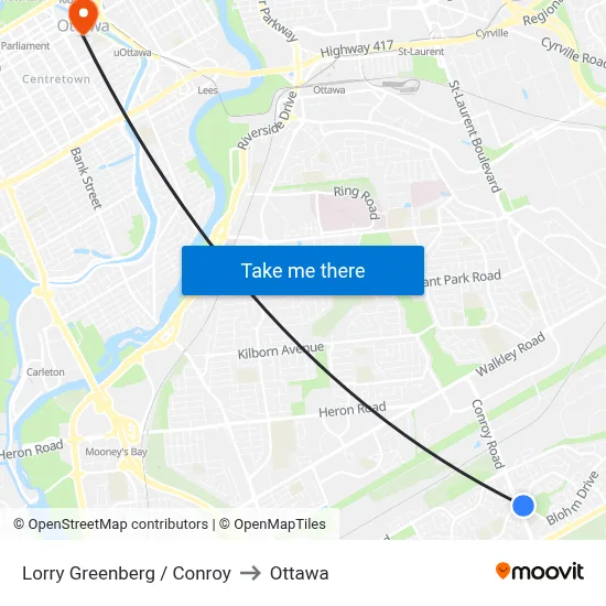 Lorry Greenberg / Conroy to Ottawa map