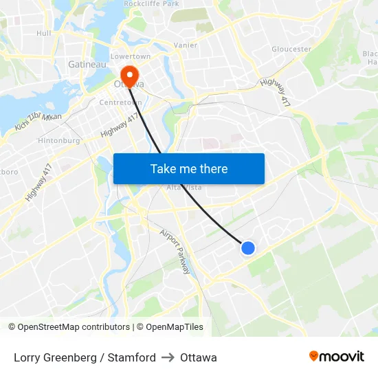 Lorry Greenberg / Stamford to Ottawa map