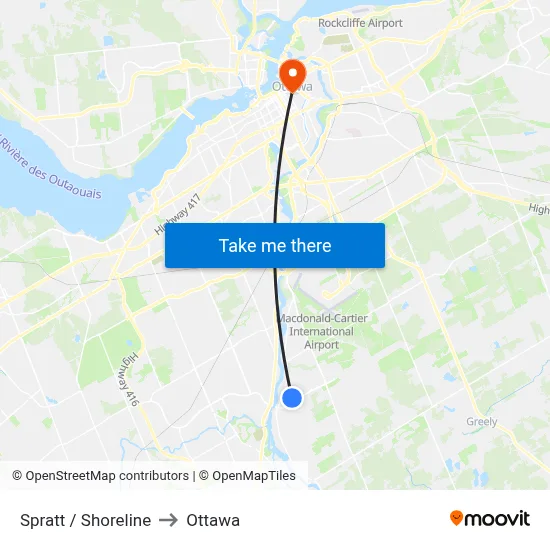 Spratt / Shoreline to Ottawa map