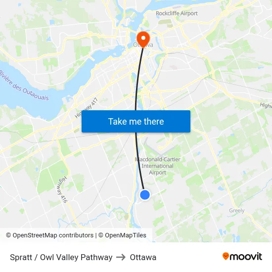 Spratt / Owl Valley Pathway to Ottawa map