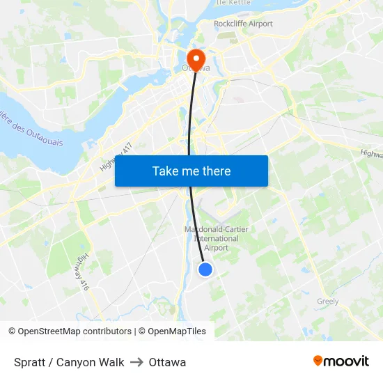 Spratt / Canyon Walk to Ottawa map