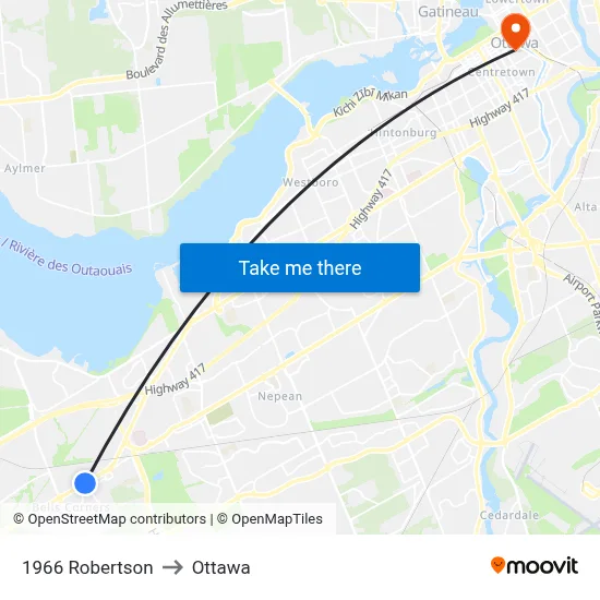 1966 Robertson to Ottawa map