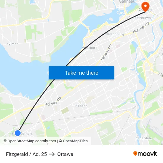 Fitzgerald / Ad. 25 to Ottawa map