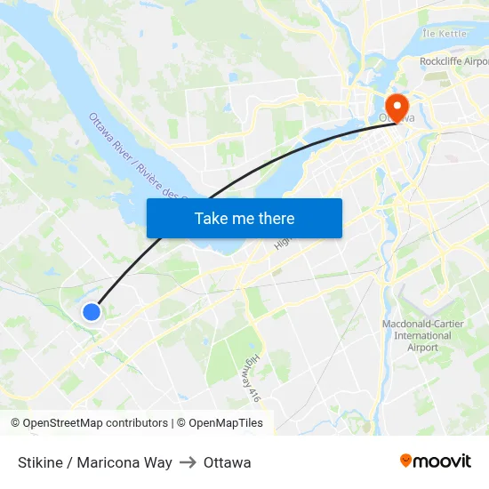 Stikine / Maricona Way to Ottawa map