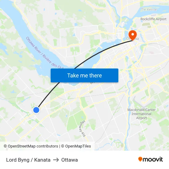 Lord Byng / Kanata to Ottawa map