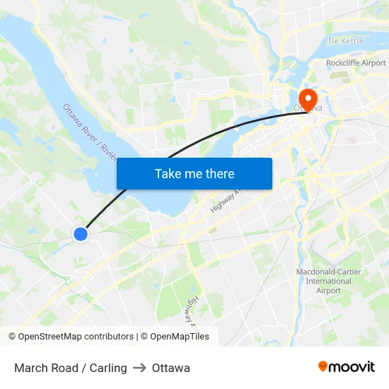 March Road / Carling to Ottawa map