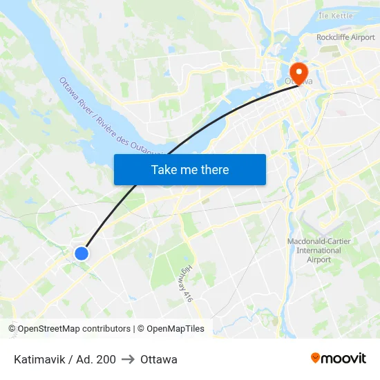 Katimavik / Ad. 200 to Ottawa map