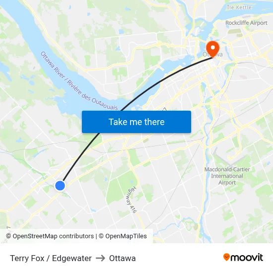 Terry Fox / Edgewater to Ottawa map