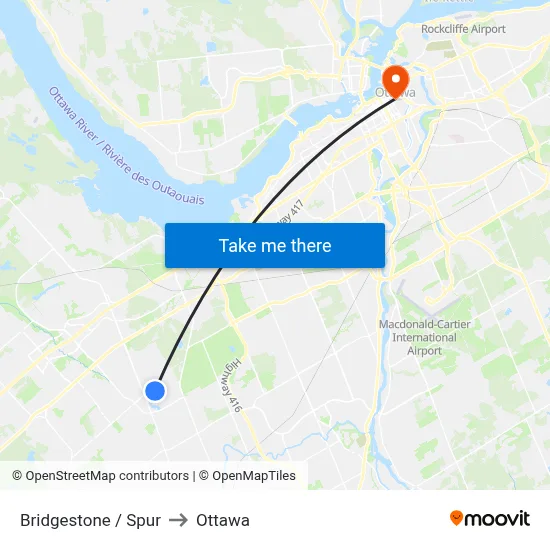 Bridgestone / Spur to Ottawa map
