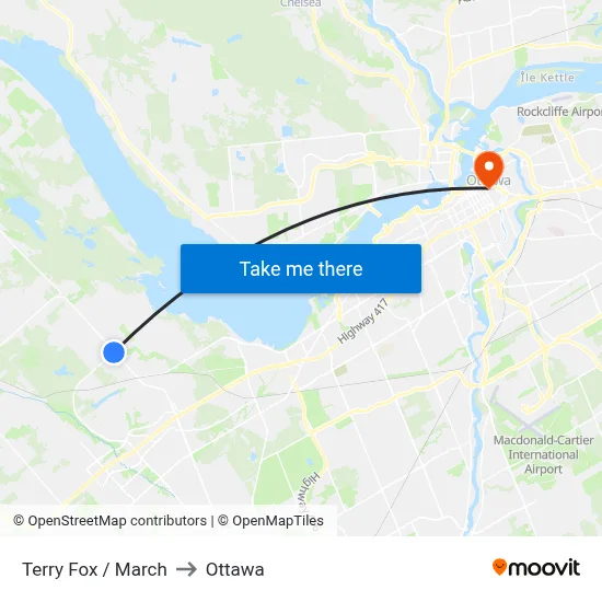 Terry Fox / March to Ottawa map