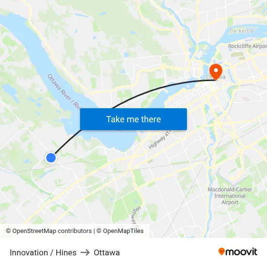 Innovation / Hines to Ottawa map