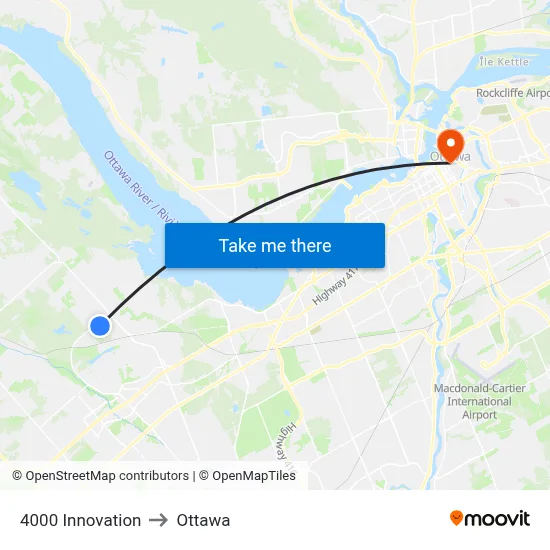 4000 Innovation to Ottawa map