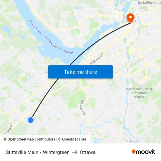 Stittsville Main / Wintergreen to Ottawa map