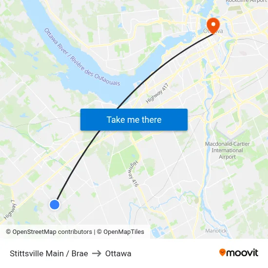 Stittsville Main / Brae to Ottawa map