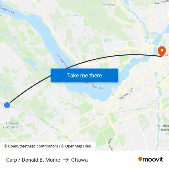 Carp / Donald B. Munro to Ottawa map