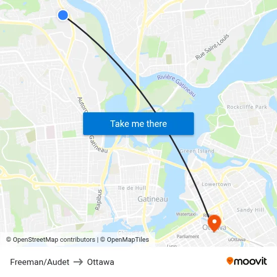 Freeman/Audet to Ottawa map