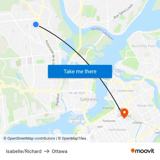 Isabelle/Richard to Ottawa map