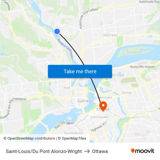Saint-Louis/Du Pont Alonzo-Wright to Ottawa map