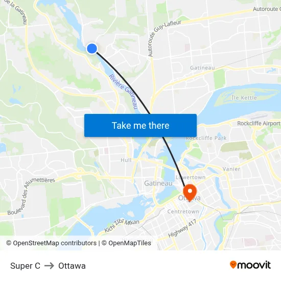 Super C to Ottawa map