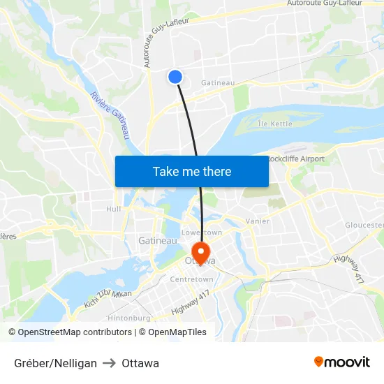 Gréber/Nelligan to Ottawa map