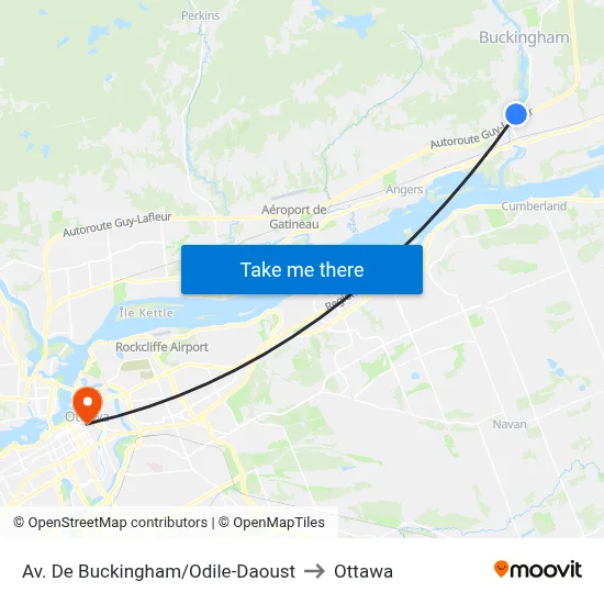 Av. De Buckingham/Odile-Daoust to Ottawa map