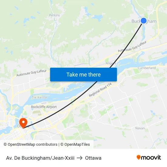 Av. De Buckingham/Jean-Xxiii to Ottawa map