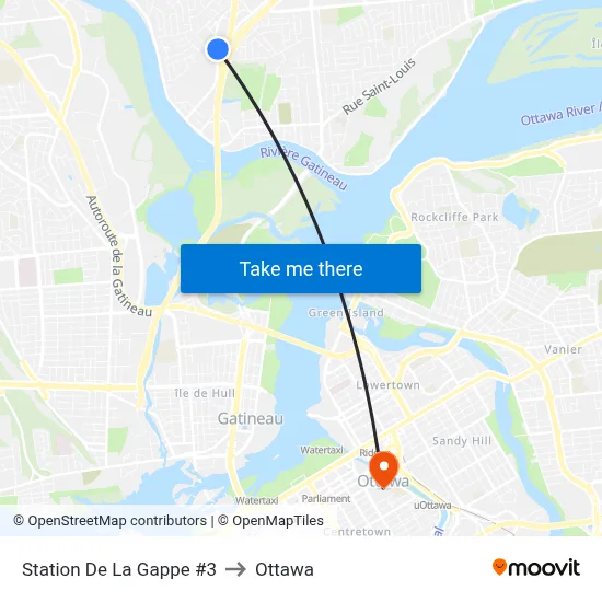 Station De La Gappe #3 to Ottawa map
