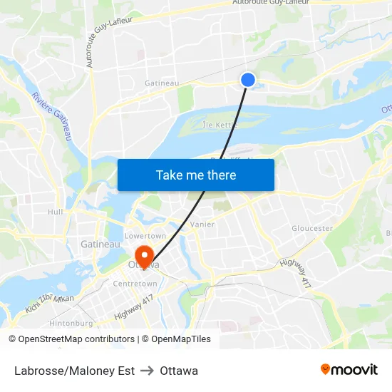 Labrosse/Maloney Est to Ottawa map