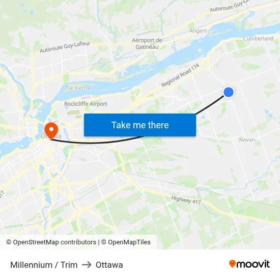 Millennium / Trim to Ottawa map