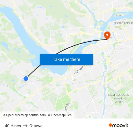 40 Hines to Ottawa map