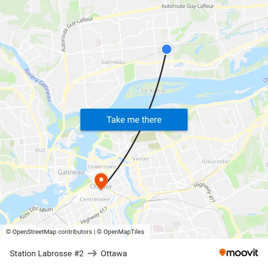 Station Labrosse #2 to Ottawa map