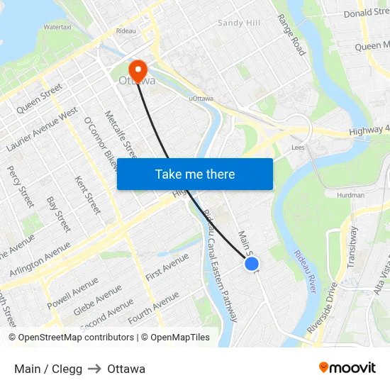 Main / Clegg to Ottawa map
