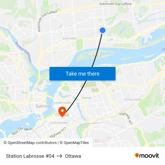 Station Labrosse #04 to Ottawa map