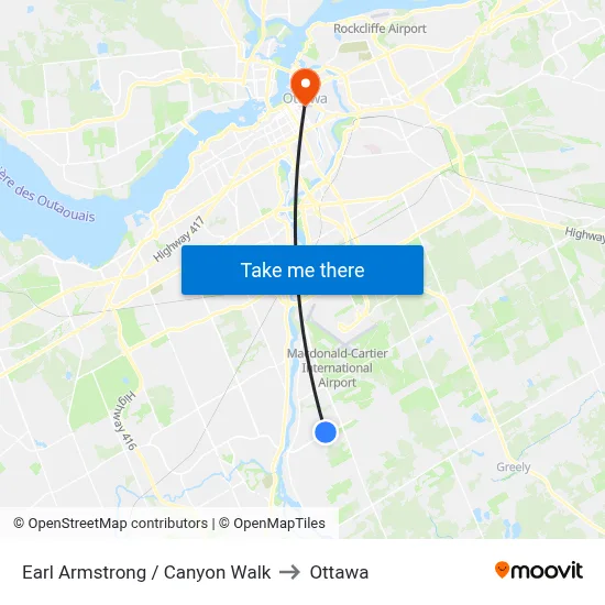 Earl Armstrong / Canyon Walk to Ottawa map