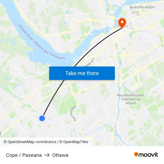 Cope / Paseana to Ottawa map