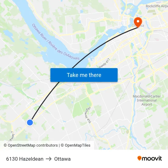 6130 Hazeldean to Ottawa map